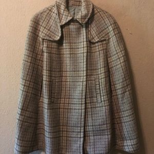 Vintage 1950s Plaid Cape Jacket